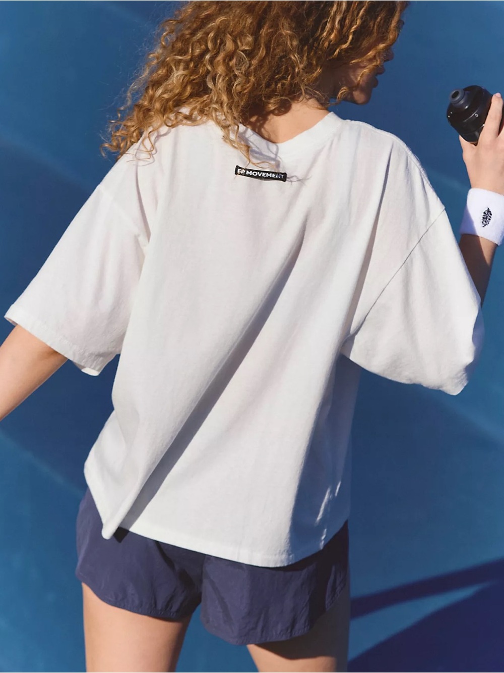 Free People Movement Tackle Tee Oversized White Short Sleeve Shirt